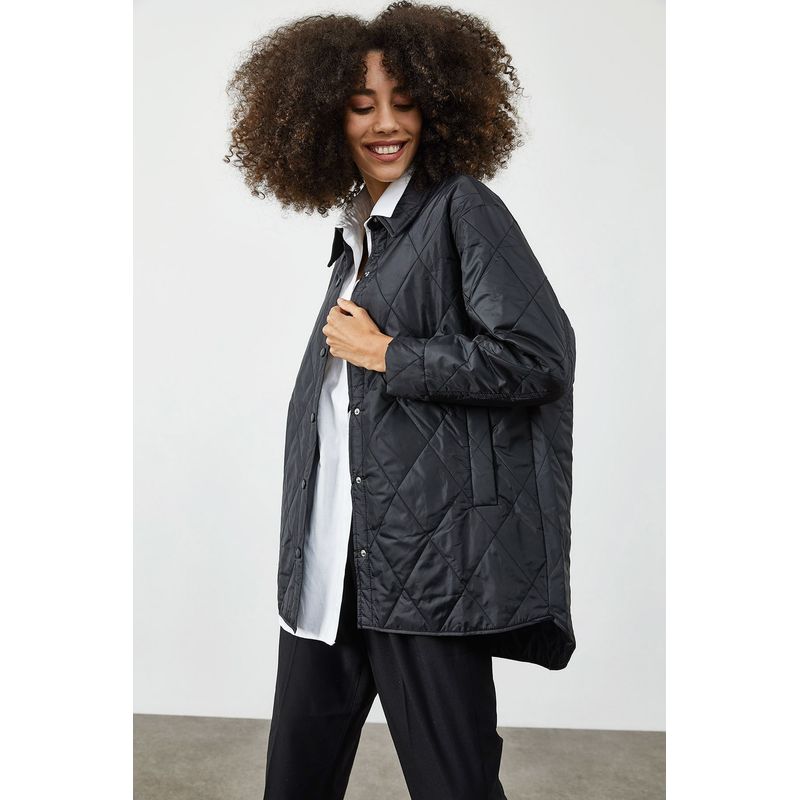 Fashion, accesorii si bijuterii - Femei - Imbracaminte femei - Paltoane si trenciuri femei - Palton Jumeon, 100% poliester, negru, 215XHN2654 - 36 - Infinity.ro