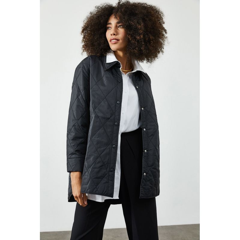 Fashion, accesorii si bijuterii - Femei - Imbracaminte femei - Paltoane si trenciuri femei - Palton Jumeon, 100% poliester, negru, 215XHN2654 - 36 - Infinity.ro