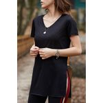 Fashion, accesorii si bijuterii - Femei - Imbracaminte femei - Tricouri si topuri femei - Tricou femei Jumeon, 70% bumbac și 30% poliester, negru, 215XHN1550 - S - Infinity.ro