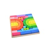 Jucarii, Copii si Bebe - Jucarii si jocuri - Jucarii & jocuri educative - Jocuri si jucarii educative - Bloc Hanah Home, lemn de pin, 33 x 6 x 33 cm, multicolor, 109TRS1124 - Infinity.ro
