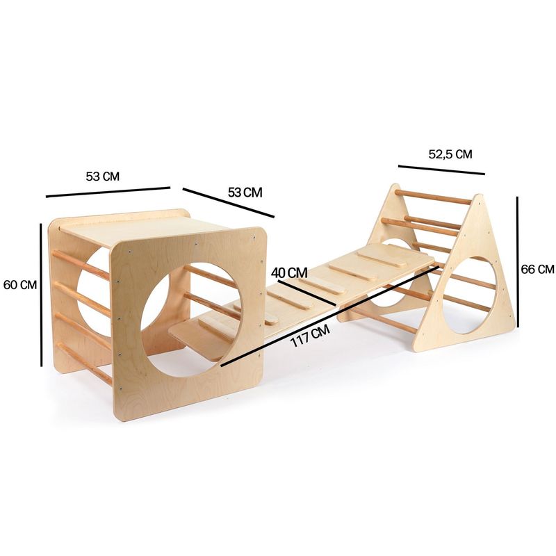 Jucarii, Copii si Bebe - Jucarii si jocuri - Jucarii de exterior - Spatii de joaca si accesorii - Set Pikler Hanah Home, placaj, stejar, 160RSW1129 - Infinity.ro
