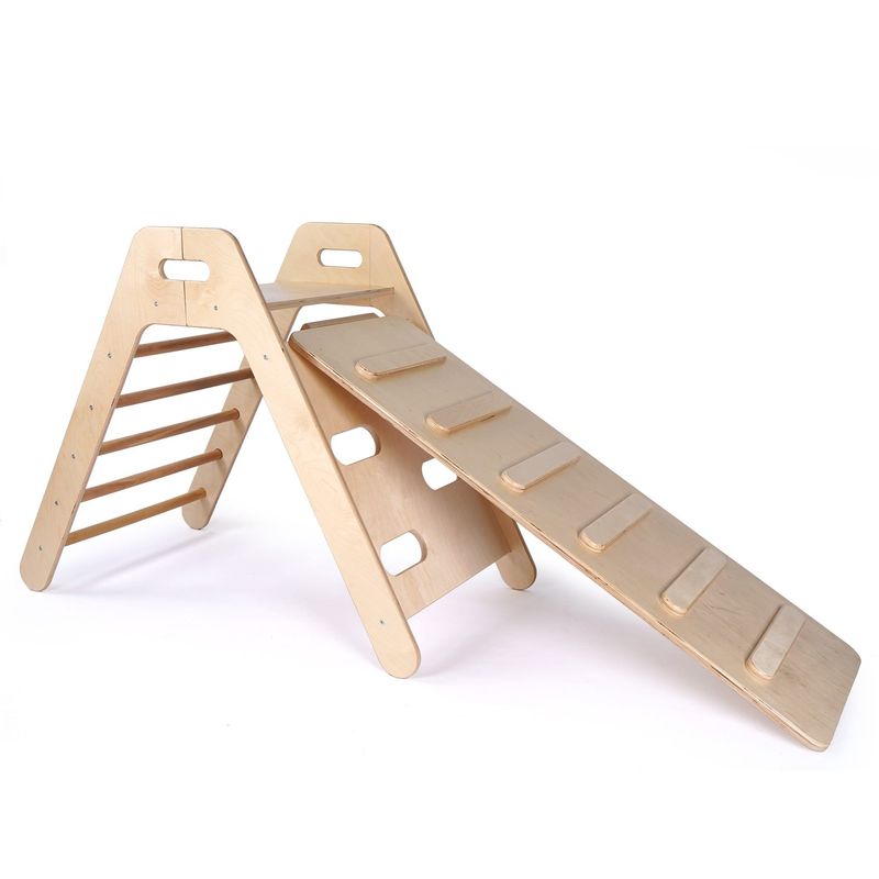 Jucarii, Copii si Bebe - Jucarii si jocuri - Jucarii de exterior - Spatii de joaca si accesorii - Set Pikler Hanah Home, placaj, 98 x 53 x 72 cm, stejar, 160RSW1122 - Infinity.ro