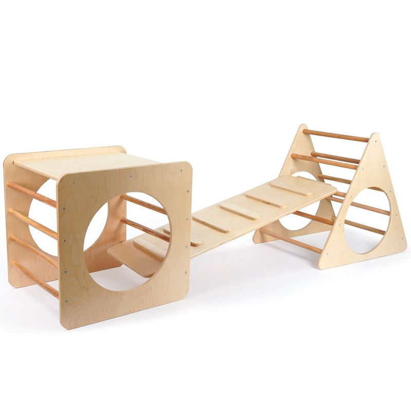 Jucarii, Copii si Bebe - Jucarii si jocuri - Jucarii de exterior - Spatii de joaca si accesorii - Set Pikler Hanah Home, placaj, stejar, 160RSW1129 - Infinity.ro