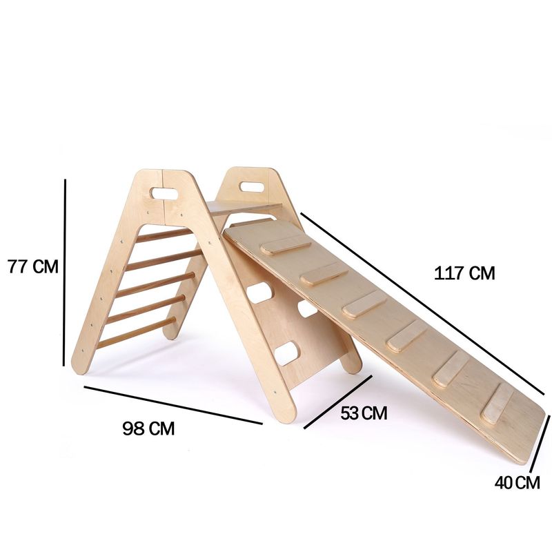 Jucarii, Copii si Bebe - Jucarii si jocuri - Jucarii de exterior - Spatii de joaca si accesorii - Set Pikler Hanah Home, placaj, 98 x 53 x 72 cm, stejar, 160RSW1122 - Infinity.ro