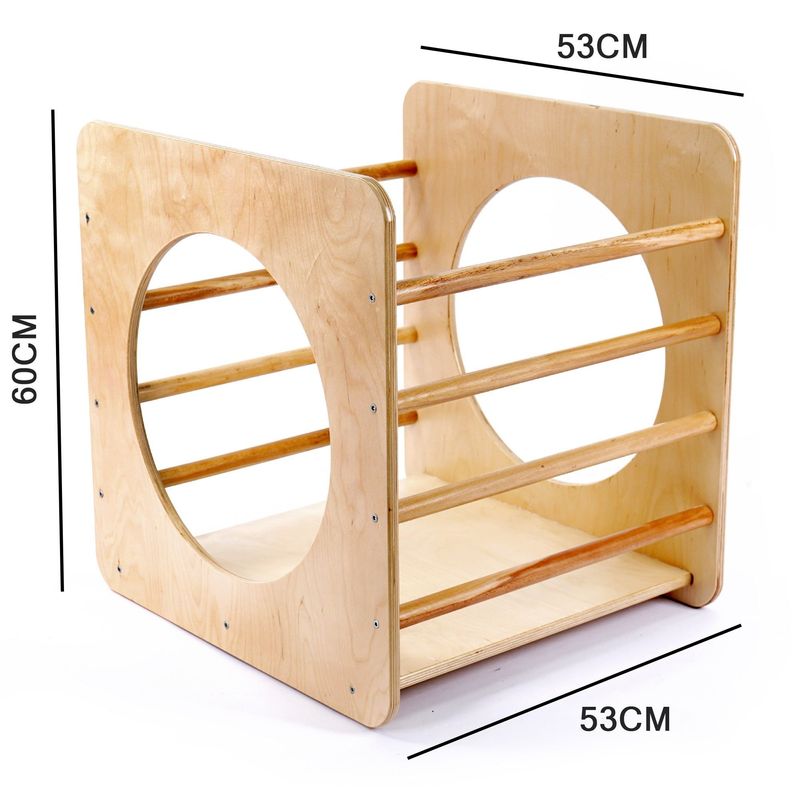 Jucarii, Copii si Bebe - Jucarii si jocuri - Jucarii de exterior - Spatii de joaca si accesorii - Pikler căţărător Hanah Home, placaj, 60 x 53 x 53 cm, stejar, 160RSW1130 - Infinity.ro