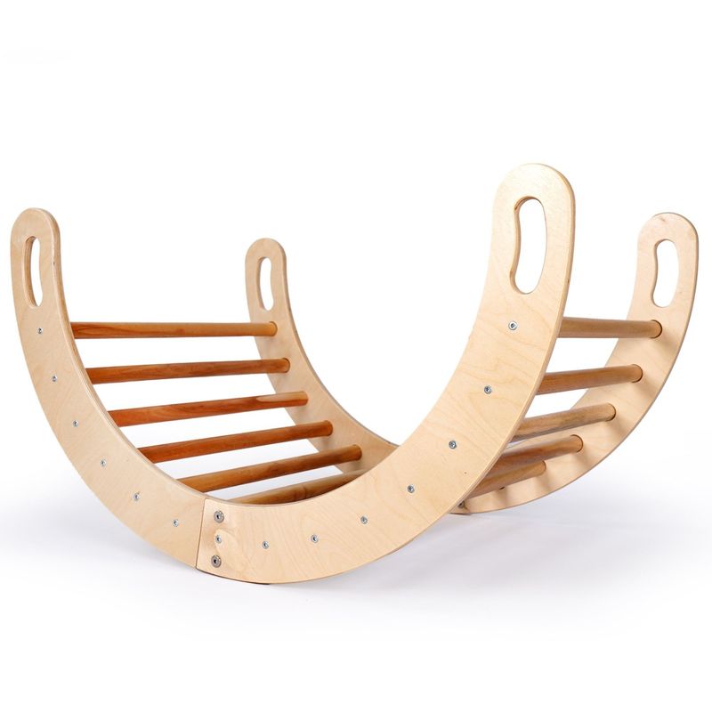 Jucarii, Copii si Bebe - Jucarii si jocuri - Jucarii de exterior - Spatii de joaca si accesorii - Set Pikler Hanah Home, placaj, 117 x 40 x 8 cm, stejar, 160RSW1125 - Infinity.ro