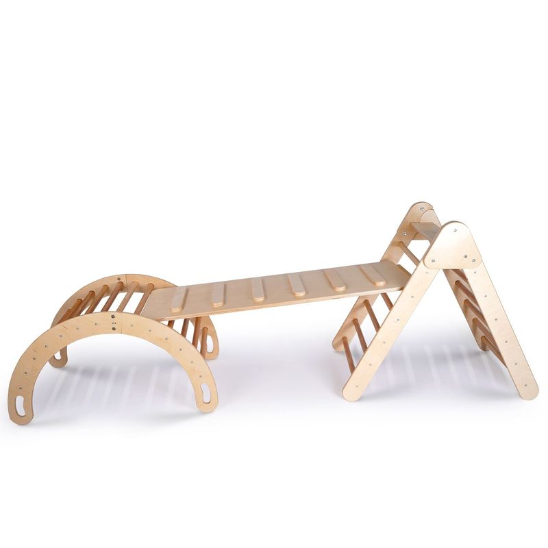 Jucarii, Copii si Bebe - Jucarii si jocuri - Jucarii de exterior - Spatii de joaca si accesorii - Set Pikler Hanah Home, placaj, 51 x 82 x 47 cm, stejar, 160RSW1126 - Infinity.ro