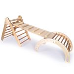 Jucarii, Copii si Bebe - Jucarii si jocuri - Jucarii de exterior - Spatii de joaca si accesorii - Set Pikler Hanah Home, placaj, 51 x 82 x 47 cm, stejar, 160RSW1126 - Infinity.ro