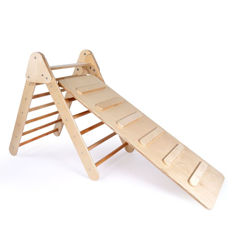 Jucarii, Copii si Bebe - Jucarii si jocuri - Jucarii de exterior - Spatii de joaca si accesorii - Set Pikler Hanah Home, placaj, 51 x 84 x 78 cm, stejar, 160RSW1124 - Infinity.ro