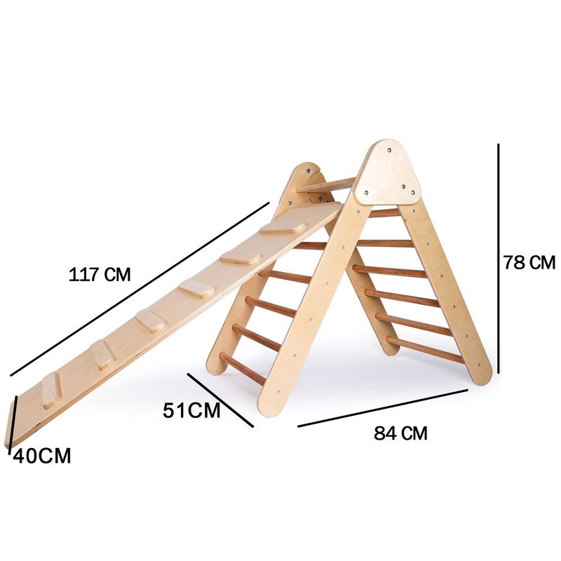 Jucarii, Copii si Bebe - Jucarii si jocuri - Jucarii de exterior - Spatii de joaca si accesorii - Set Pikler Hanah Home, placaj, 51 x 84 x 78 cm, stejar, 160RSW1124 - Infinity.ro