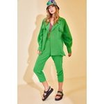 Fashion, accesorii si bijuterii - Femei - Imbracaminte femei - Costume si compleuri femei - Compleu Jumeon, 100% bumbac, verde, 215XHN2819 - M - Infinity.ro