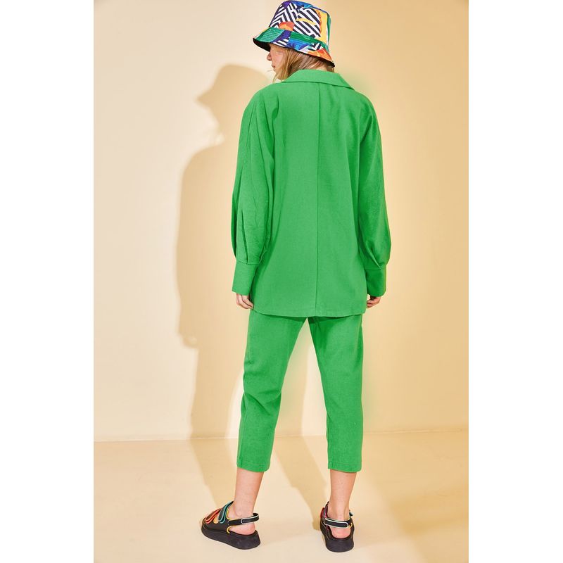 Fashion, accesorii si bijuterii - Femei - Imbracaminte femei - Costume si compleuri femei - Compleu Jumeon, 100% bumbac, verde, 215XHN2819 - S - Infinity.ro