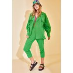 Fashion, accesorii si bijuterii - Femei - Imbracaminte femei - Costume si compleuri femei - Compleu Jumeon, 100% bumbac, verde, 215XHN2819 - S - Infinity.ro