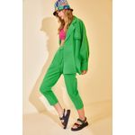 Fashion, accesorii si bijuterii - Femei - Imbracaminte femei - Costume si compleuri femei - Compleu Jumeon, 100% bumbac, verde, 215XHN2819 - S - Infinity.ro