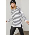 Fashion, accesorii si bijuterii - Femei - Imbracaminte femei - Hanorace femei - Hanorac femei Jumeon, 70% bumbac și 30% poliester, negru și alb, 215XHN1172 - M - Infinity.ro