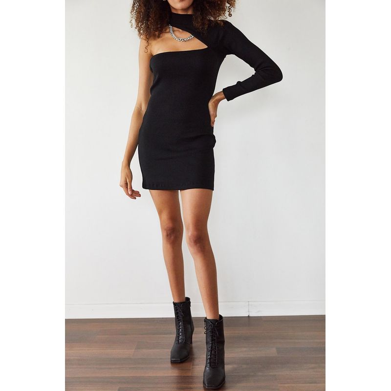 Fashion, accesorii si bijuterii - Femei - Imbracaminte femei - Rochii femei - Rochie Jumeon, 75% bumbac și 25% poliester, negru, 215XHN1292 - L - Infinity.ro