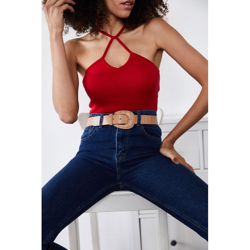 Fashion, accesorii si bijuterii - Femei - Lenjerie si pijamale femei - Lenjerie intima femei - Maiou femei Jumeon, 70% bumbac și 30% poliester, roșu, 215XHN1678 - L - Infinity.ro