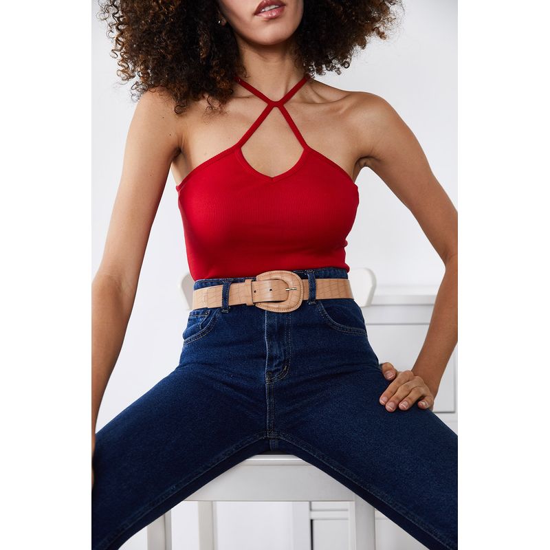 Fashion, accesorii si bijuterii - Femei - Lenjerie si pijamale femei - Lenjerie intima femei - Maiou femei Jumeon, 70% bumbac și 30% poliester, roșu, 215XHN1678 - M - Infinity.ro