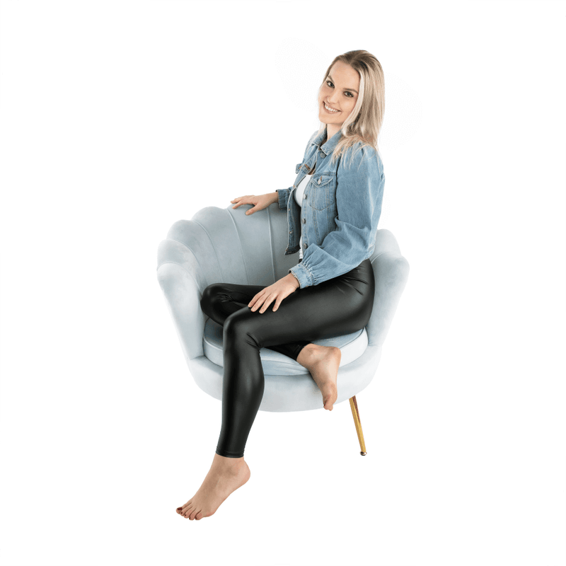 Casa si Gradina - Mobilier - Scaune si fotolii - Fotolii - Fotoliu in stil Art-deco, catifea Velvet gri-albastru/crom auriu, NOBLIN - Infinity.ro
