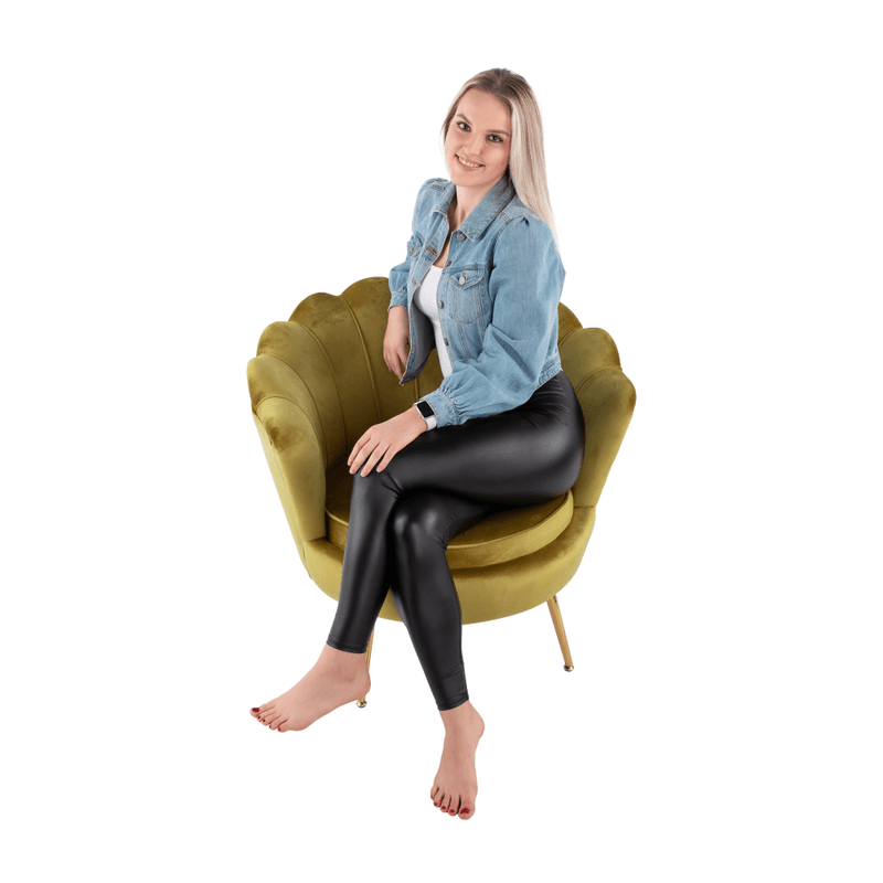 Casa si Gradina - Mobilier - Scaune si fotolii - Fotolii - Fotoliu in stil Art-deco, catifea Velvet mustar/crom auriu, NOBLIN - Infinity.ro