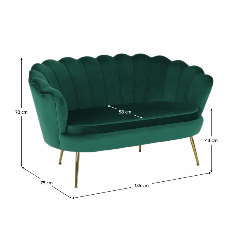Casa si Gradina - Mobilier - Canapele si coltare - Banchete - Banca in stil Art-deco, catifea Velvet smarald/crom auriu, NOBLIN - Infinity.ro