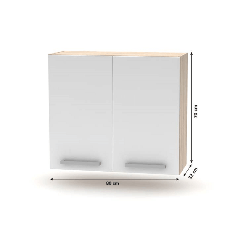 Casa si Gradina - Mobilier - Dulapuri si sifoniere - Dulapuri - Dulap superior 2DV, stejar sonoma/alb, NOVA PLUS NOPL-014-OH - Infinity.ro