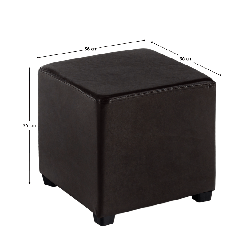 Casa si Gradina - Mobilier - Scaune si fotolii - Tabureti - Taburet, piele textila maro inchis, NIKI NEW - Infinity.ro