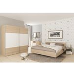 Casa si Gradina - Mobilier - Paturi si accesorii - Paturi - Pat matrimonial, stejar sonoma/alb, 160x200, GABRIELA - Infinity.ro