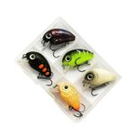 Sport si Outdoor - Sporturi acvatice - Pescuit - Nade si momeli - Set 5 voblere rapitor FishingBox, clean biban pastrav, naluci spinning, 2g 28mm, suprafata, realiste - Infinity.ro