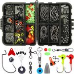 Sport si Outdoor - Sporturi acvatice - Pescuit - Fire pescuit - Set 205 accesorii pescuit rapitor FISHINGBOX, metal/ABS, cutie depozitare, versatil, neagra - Infinity.ro