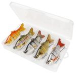 Sport si Outdoor - Sporturi acvatice - Pescuit - Nade si momeli - Set 5 voblere multi segment slow sinking 10cm 17.5g, stiuca somn salau, crankbait realiste, spinning - Infinity.ro