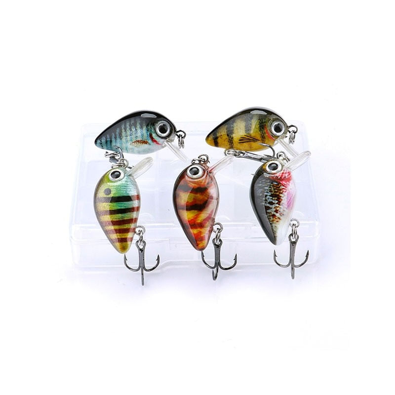 Sport si Outdoor - Sporturi acvatice - Pescuit - Nade si momeli - Set 5 Naluci rapitor FishingBox, voblere spinning clean biban pastrav, 2g 28mm, floating, suprafata - Infinity.ro