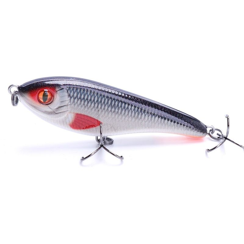 Sport si Outdoor - Sporturi acvatice - Pescuit - Nade si momeli - Vobler 9cm 21g JERKBAIT scufundare lenta, ochi 3D, momeala stiuca somn salau, spinning, model 2 - Infinity.ro