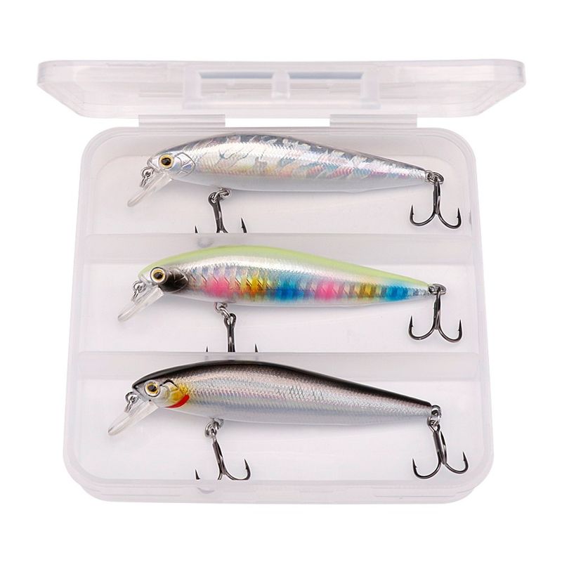 Sport si Outdoor - Sporturi acvatice - Pescuit - Nade si momeli - Set 3 voblere 70mm 12g, FISHINGBOX, vibratie puternica, scufundare toata adancimea, stiuca somn, model 3 - Infinity.ro