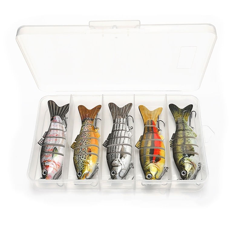 Sport si Outdoor - Sporturi acvatice - Pescuit - Nade si momeli - Set 5 voblere sinking 10cm 17.5g, stiuca somn salau, naluci echilibrate, control precis adancime - Infinity.ro