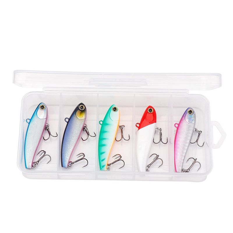 Sport si Outdoor - Sporturi acvatice - Pescuit - Nade si momeli - Set 5 voblere 60mm 10g, vibratie puternica, scufundare toata adancimea, stiuca somn salau, momeli - Infinity.ro