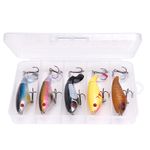 Sport si Outdoor - Sporturi acvatice - Pescuit - Nade si momeli - Set 5 momeli artificiale FISHINGBOX floating/wobblers 8cm 14g, stiuca biban, vibratie atractiva - Infinity.ro