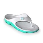Fashion, accesorii si bijuterii - Femei - Incaltaminte femei - Slapi si papuci femei - Papuci/slapi pentru femei, cu bareta intre degete, spuma EVA, alb si turcoaz, marimea 38, Jose Amorales - Infinity.ro