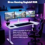 PC, gaming si accesorii - Gaming - Accesorii gaming - Birouri gaming - Birou Gaming RGB, Reglabil Electric inaltime, QOVA®, Inaltime Ajustabila 72-117cm, Motor Silentios, Blat Carbon Premium - Infinity.ro