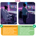 PC, gaming si accesorii - Gaming - Accesorii gaming - Birouri gaming - Birou Gaming RGB, Reglabil Electric inaltime, QOVA®, Inaltime Ajustabila 72-117cm, Motor Silentios, Blat Carbon Premium - Infinity.ro