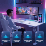 PC, gaming si accesorii - Gaming - Accesorii gaming - Birouri gaming - Birou Gaming RGB, Reglabil Electric inaltime, QOVA®, Inaltime Ajustabila 72-117cm, Motor Silentios, Blat Carbon Premium - Infinity.ro