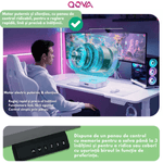 PC, gaming si accesorii - Gaming - Accesorii gaming - Birouri gaming - Birou Gaming RGB, Reglabil Electric inaltime, QOVA®, Inaltime Ajustabila 72-117cm, Motor Silentios, Blat Carbon Premium - Infinity.ro