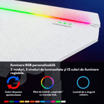 PC, gaming si accesorii - Gaming - Accesorii gaming - Birouri gaming - Birou Gaming RGB, Reglabil Electric inaltime, QOVA®, Inaltime Ajustabila 72-117cm, Motor Silentios, Blat Carbon Premium - Infinity.ro
