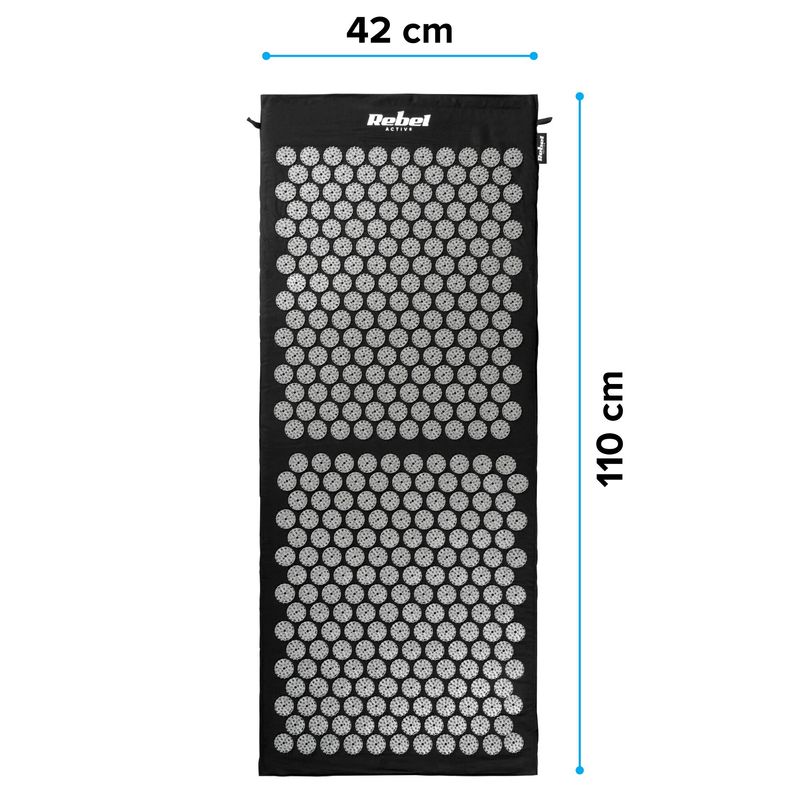 Ingrijire personala si Cosmetice - Sanatate si wellness - Articole wellness - Aparate si dispozitive de masaj - Saltea de acupresura cu varfuri si perna Rebel, 110x42cm, multicolor, set complet - Infinity.ro