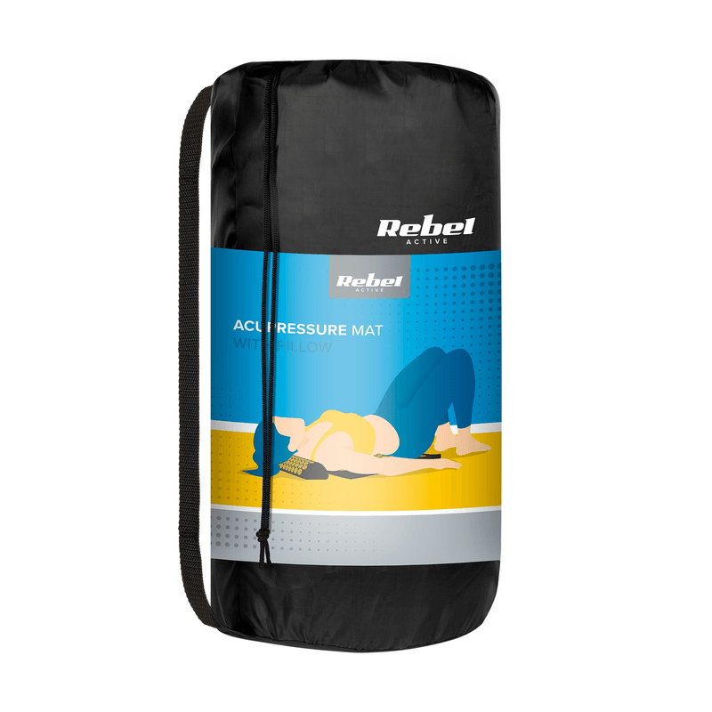 Ingrijire personala si Cosmetice - Sanatate si wellness - Articole wellness - Aparate si dispozitive de masaj - Saltea de acupresura cu varfuri si perna Rebel, 110x42cm, multicolor, set complet - Infinity.ro
