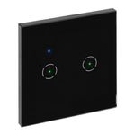 Casa si Gradina - Electrice - Smart Home - Centrale si module smart home - Comutator subtire dublu Wi-Fi ORNO, negru - Infinity.ro