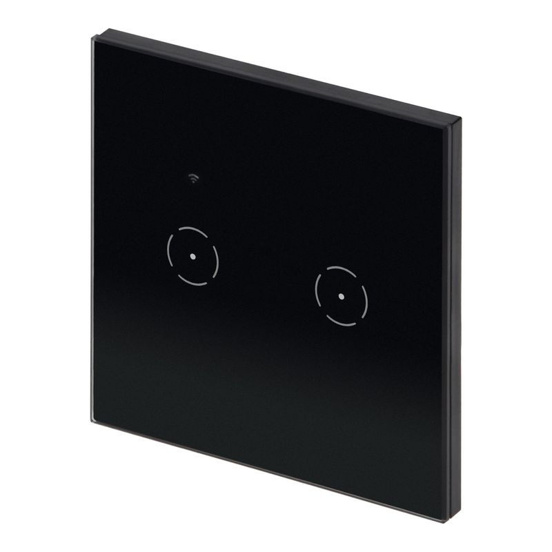 Casa si Gradina - Electrice - Smart Home - Centrale si module smart home - Comutator subtire dublu Wi-Fi ORNO, negru - Infinity.ro