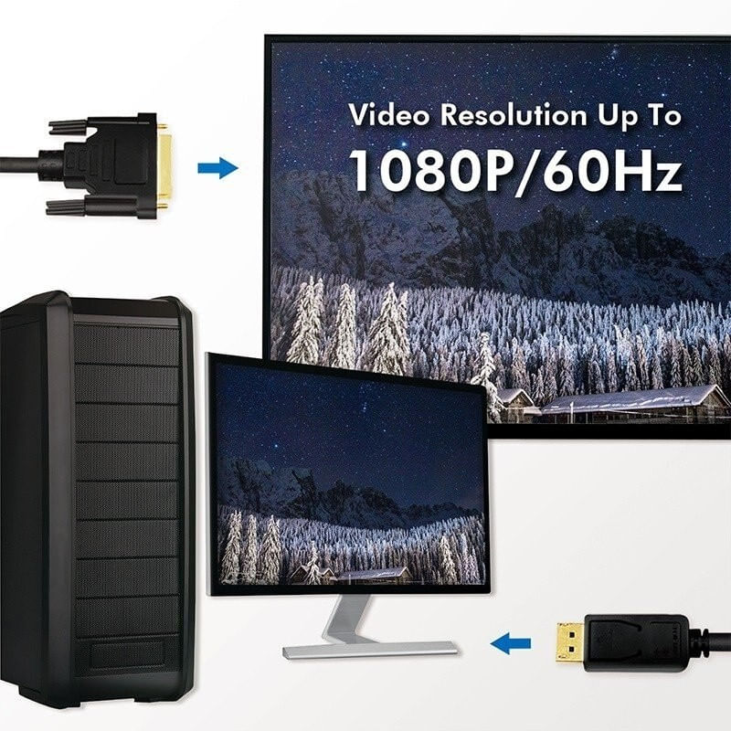 PC, gaming si accesorii - Desktop PC & monitoare - Accesorii monitoare - Cablu, LogiLink, DisplayPort la DVI, 3m, Negru - Infinity.ro