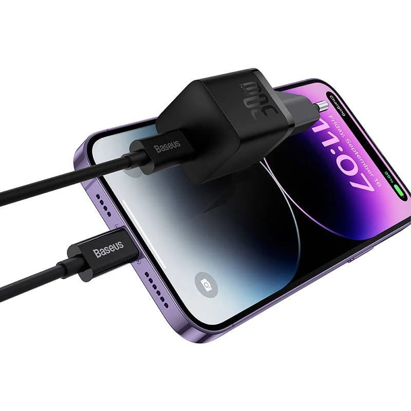 Laptop, Telefoane si Tablete - Telefoane mobile si accesorii - Accesorii Telefoane - Incarcatoare telefoane - INCARCATOR retea Baseus, GaN5 Fast Charger 30W, 1 x USB Type-C 5V/3A,  negru "CCGN070401" - 6932172624439 - Infinity.ro