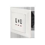 Casa si Gradina - Electrice - Prize - PRIZA LOGILINK, de perete, 2 x USB-A 5V/2.4A, 1 x USB-C 5V/3A, ingropata, martori LED, alb, "PA0254" (timbru verde 0.18 - Infinity.ro